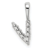 14k White Gold 1/10 carat Lab Grown Diamond VS/SI+ G+ Complete 18 inch Letter V Initial Pendant Necklace